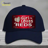 This Girl Loves Her Reds Novelty License Plate Hat Cotton / Navy