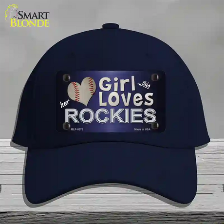 This Girl Loves Her Rockies Novelty License Plate Hat Cotton / Navy