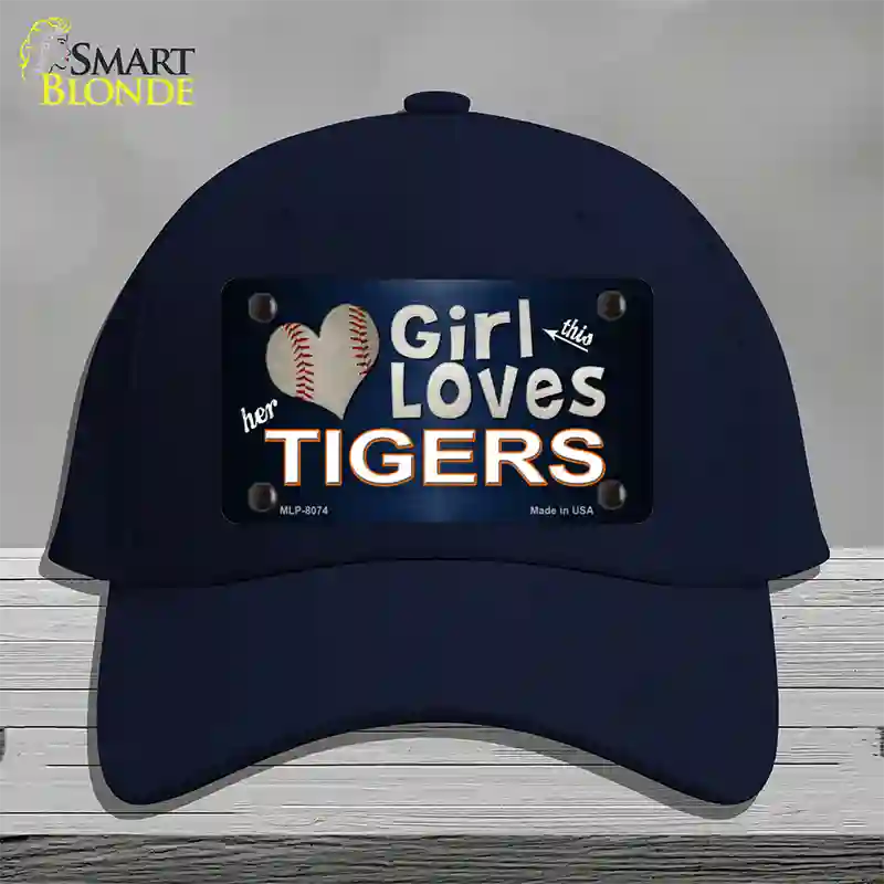 This Girl Loves Her Tigers Novelty License Plate Hat Cotton / Navy