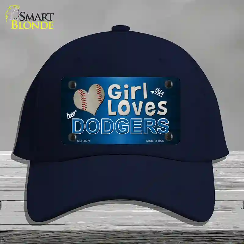 This Girl Loves Her Dodgers Novelty License Plate Hat Cotton / Navy