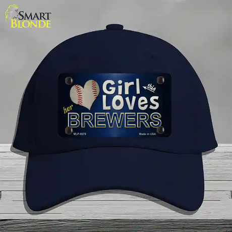 This Girl Loves Her Brewers Novelty License Plate Hat Cotton / Navy