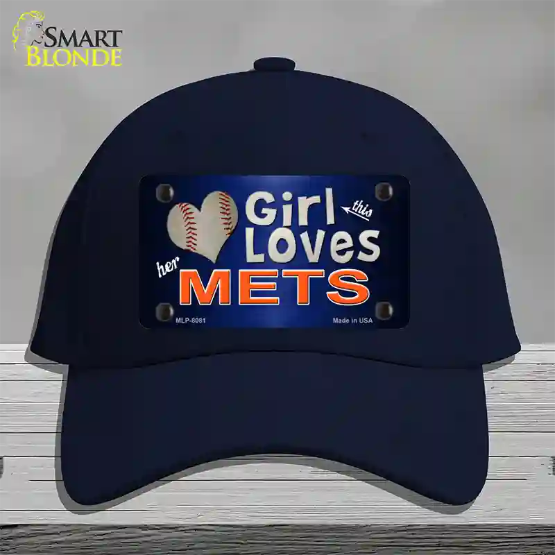 This Girl Loves Her Mets Novelty License Plate Hat Cotton / Navy