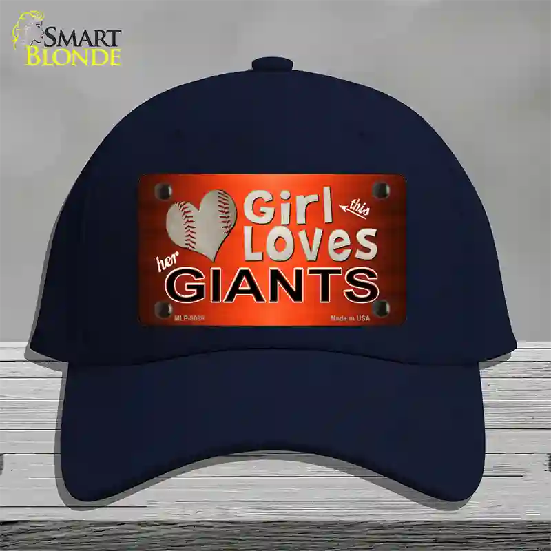 This Girl Loves Her Giants Baseball Novelty License Plate Hat Cotton / Navy