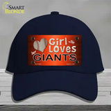 This Girl Loves Her Giants Baseball Novelty License Plate Hat Cotton / Navy