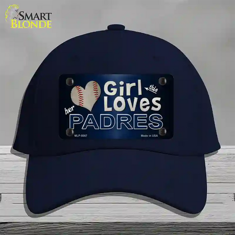 This Girl Loves Her Padres Novelty License Plate Hat Cotton / Navy