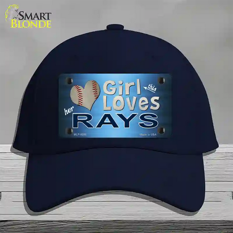 This Girl Loves Her Rays Novelty License Plate Hat Cotton / Navy