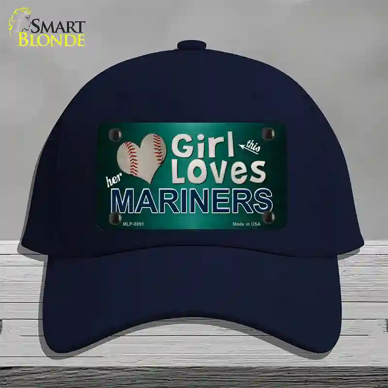 This Girl Loves Her Mariners Novelty License Plate Hat Cotton / Navy