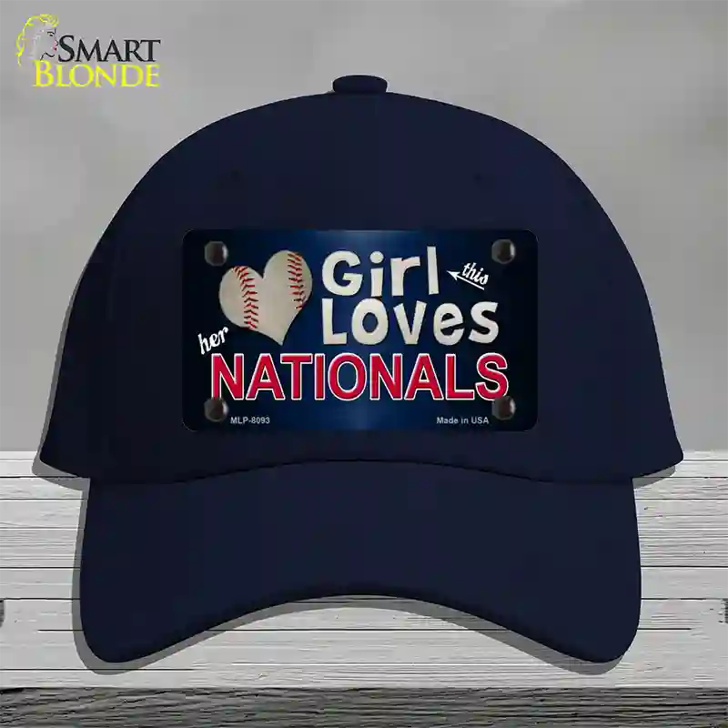 This Girl Loves Her Nationals Novelty License Plate Hat Cotton / Navy