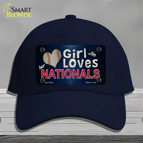 This Girl Loves Her Nationals Novelty License Plate Hat Cotton / Navy