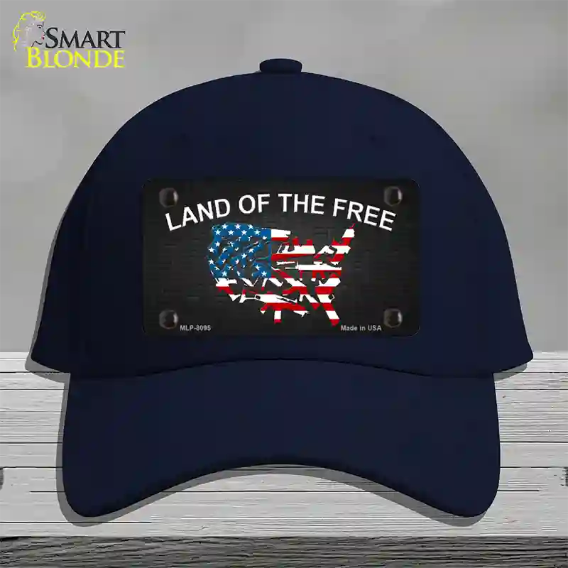 Land Of The Free Novelty License Plate Hat Cotton / Navy