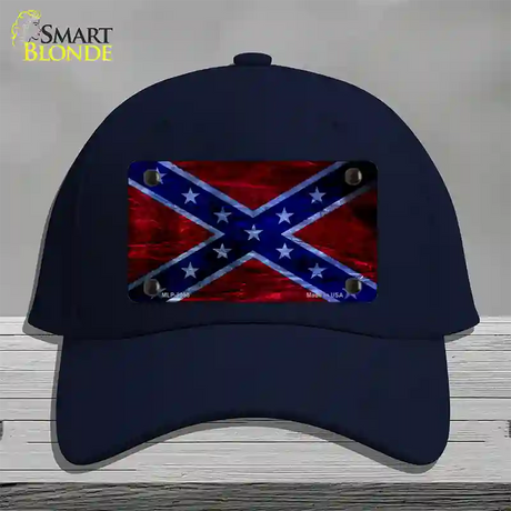 Confederate Flag Foiled Novelty License Plate Hat Cotton / Navy