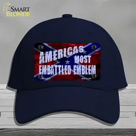 Americas Most Embattled Emblem Novelty License Plate Hat Cotton / Navy