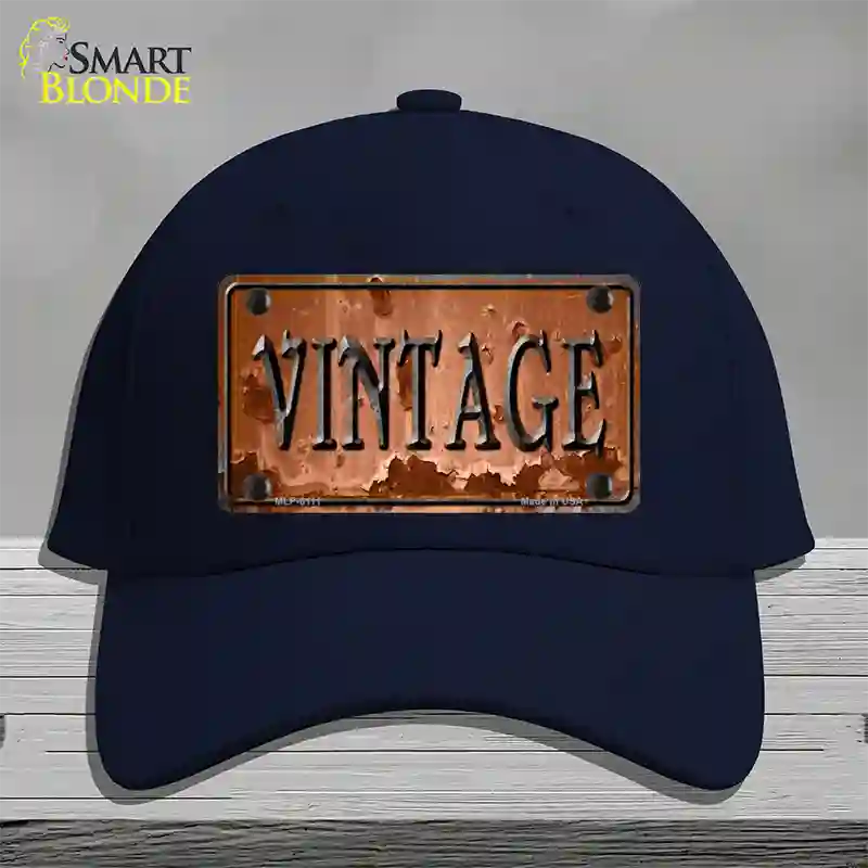 Vintage Rusty Sign Novelty License Plate Hat Cotton / Navy