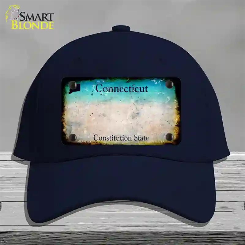 Connecticut Rusty Blank Novelty License Plate Hat Cotton / Navy