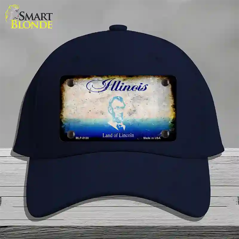 Illinois Rusty Blank Novelty License Plate Hat Cotton / Navy