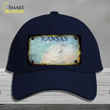 Kansas Rusty Blank Novelty License Plate Hat Cotton / Navy