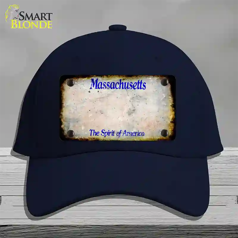 Massachusetts Rusty Blank Novelty License Plate Hat Cotton / Navy