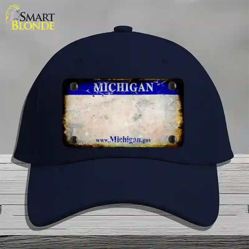 Michigan Gov Rusty Blank Novelty License Plate Hat Cotton / Navy