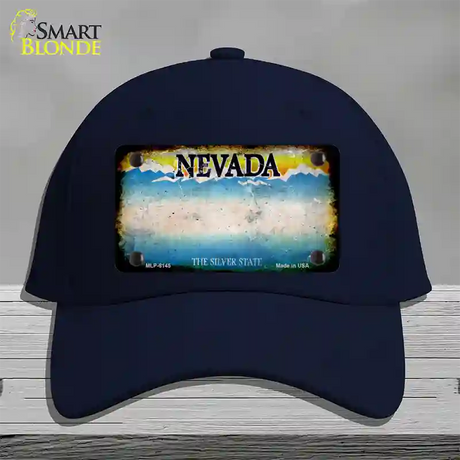 Nevada Rusty Blank Novelty License Plate Hat Cotton / Navy