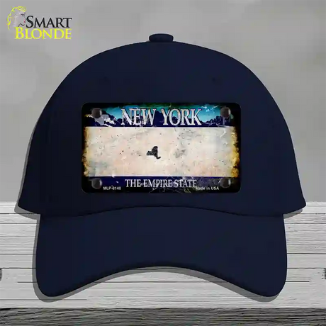 New York Rusty Blank Novelty License Plate Hat Cotton / Navy