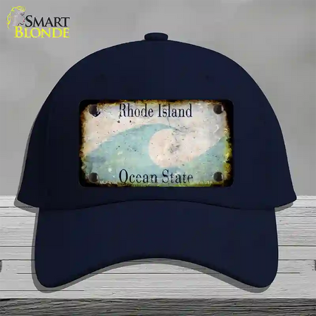 Rhode Island Rusty Blank Novelty License Plate Hat Cotton / Navy