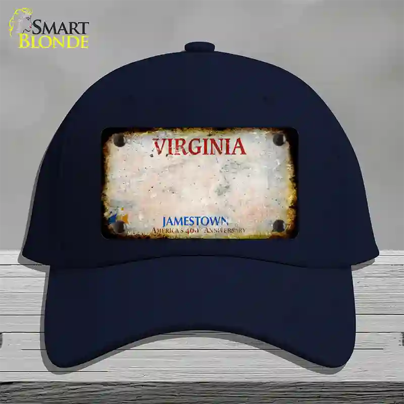 Virginia Rusty Blank Novelty License Plate Hat Cotton / Navy