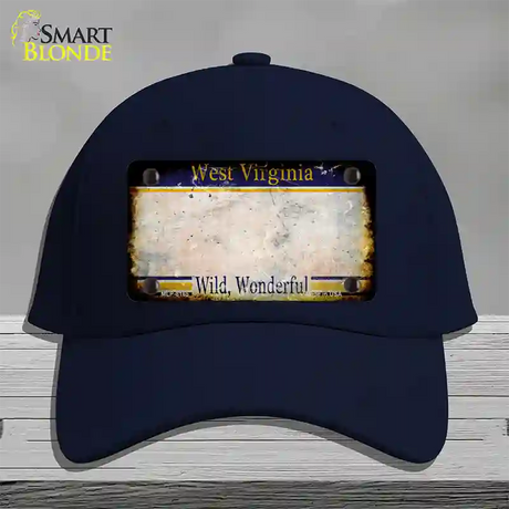 West Virginia Rusty Blank Novelty License Plate Hat Cotton / Navy