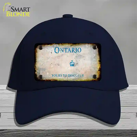 Ontario Canada Rusty Blank Novelty License Plate Hat Cotton / Navy