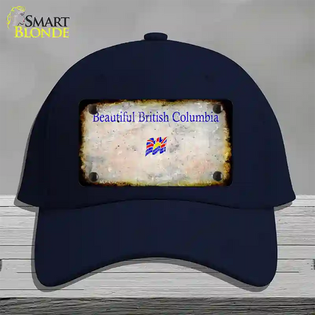 British Columbia Rusty Blank Novelty License Plate Hat Cotton / Navy