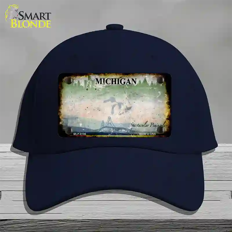 Michigan Rusty Blank Novelty License Plate Hat Cotton / Navy