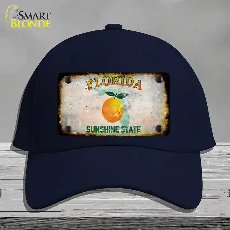 Florida Orange Rusty Blank Novelty License Plate Hat Cotton / Navy