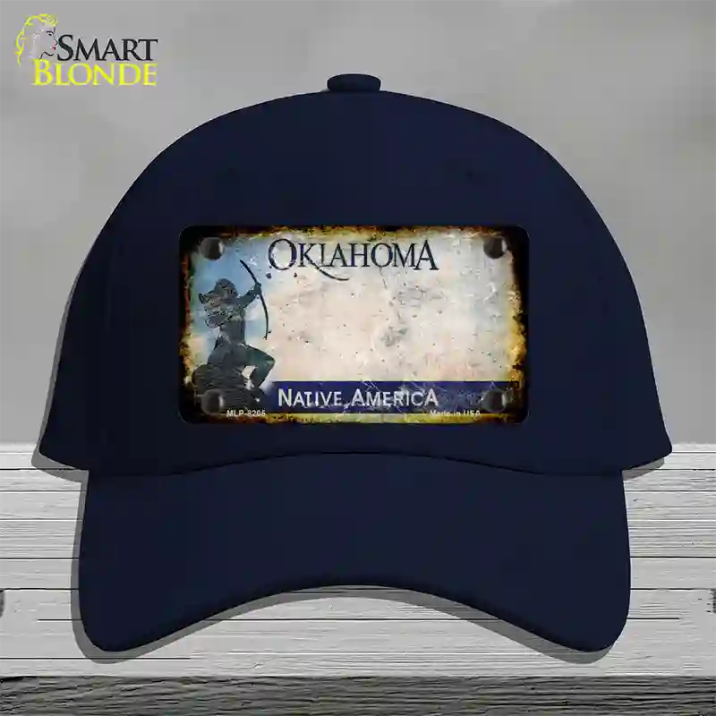 Oklahoma Arrow Rusty Blank Novelty License Plate Hat Cotton / Navy