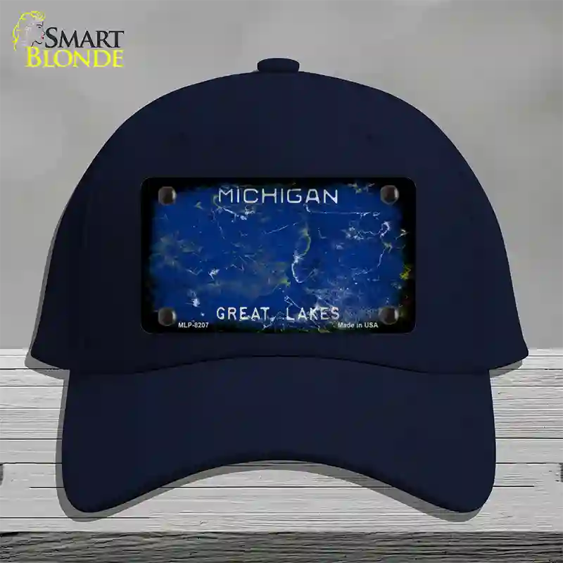 Michigan Great Lakes Rusty Blank Novelty License Plate Hat Cotton / Navy