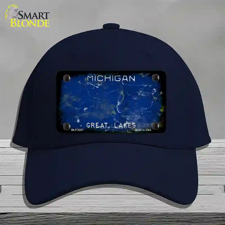 Michigan Great Lakes Rusty Blank Novelty License Plate Hat Cotton / Navy