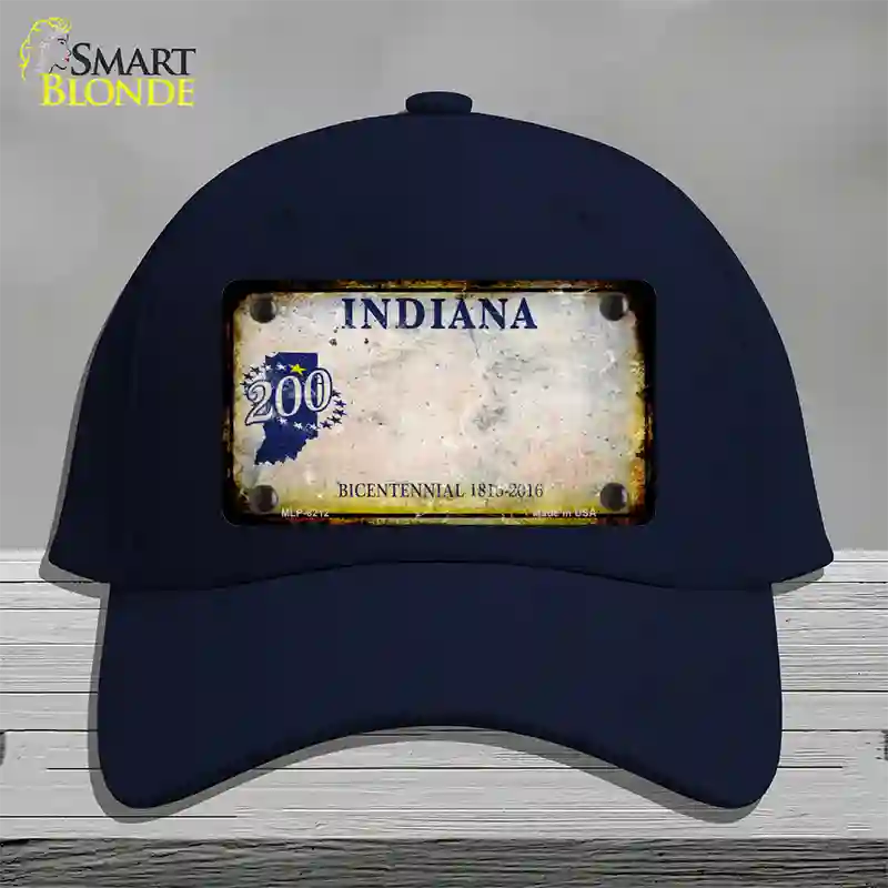 Indiana Rusty Blank Novelty License Plate Hat Cotton / Navy