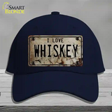 I Love Whiskey Novelty License Plate Hat Cotton / Navy