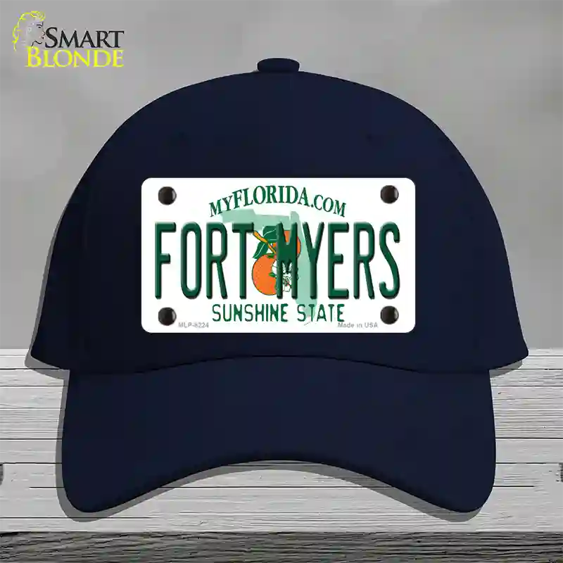 Fort Myers Florida Novelty License Plate Hat Cotton / Navy