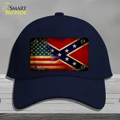 American Confederate Flag Novelty License Plate Hat Cotton / Navy