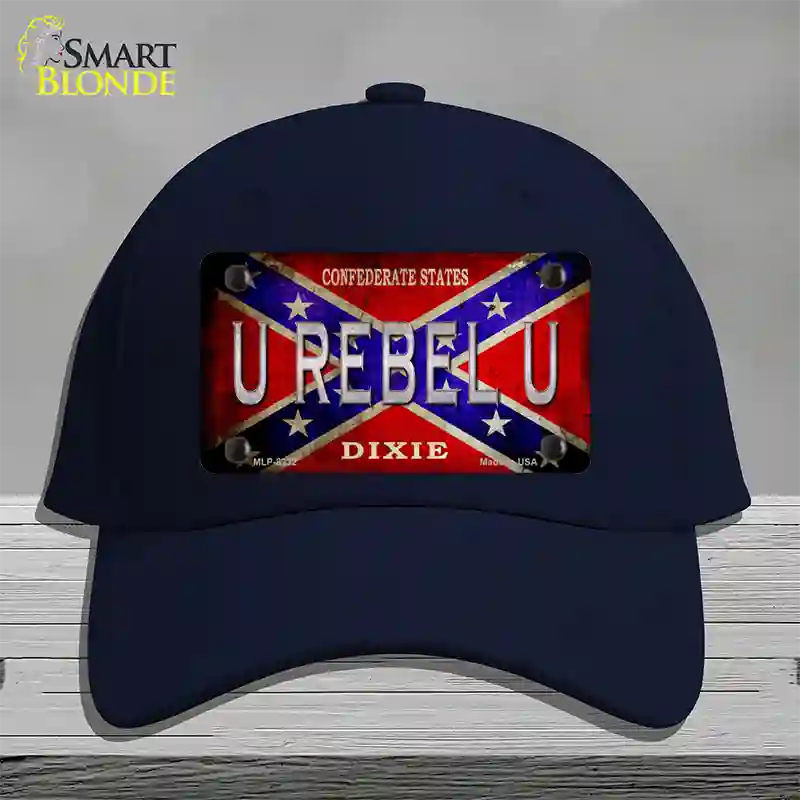 U Rebel U Novelty License Plate Hat Cotton / Navy