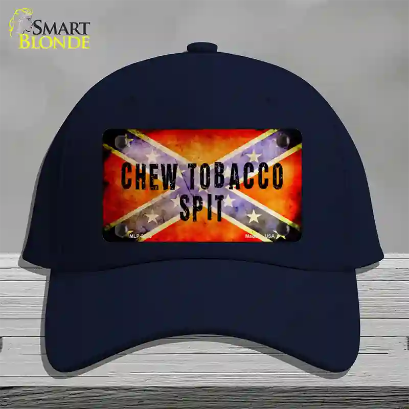 Chew Tobacco Spit Novelty License Plate Hat Cotton / Navy