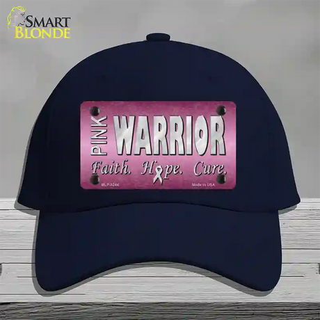 Pink Warrior Novelty License Plate Hat Cotton / Navy