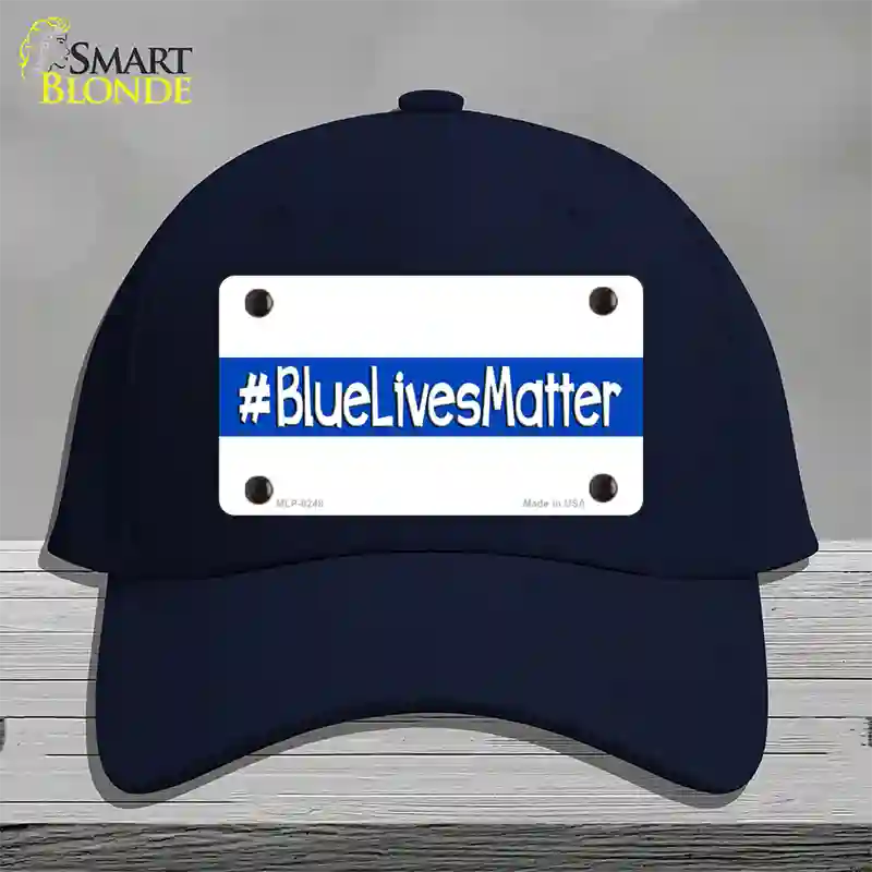 Blue Lives Matter Novelty License Plate Hat Cotton / Navy