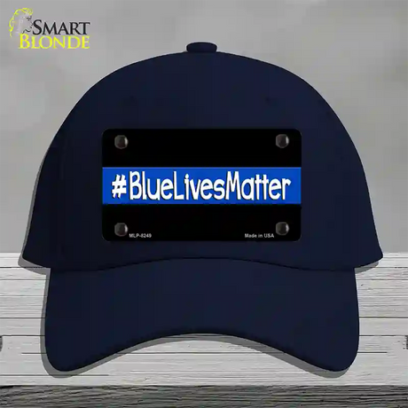 Blue Lives Matter Black Novelty License Plate Hat Cotton / Navy