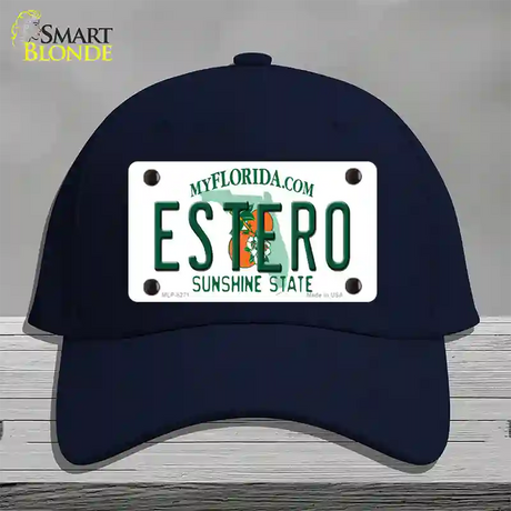 Estero Sunshine State Novelty License Plate Hat Cotton / Navy