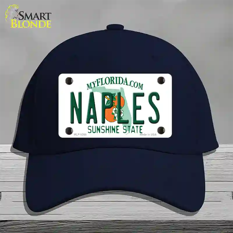 Naples Florida Novelty License Plate Hat Cotton / Navy