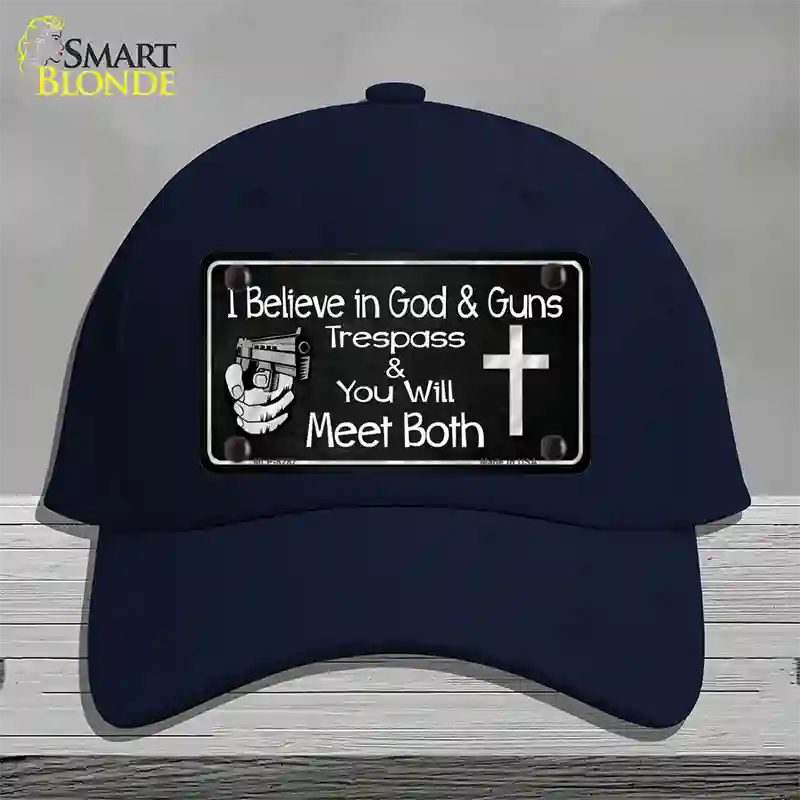 God And Guns Novelty License Plate Hat Cotton / Navy