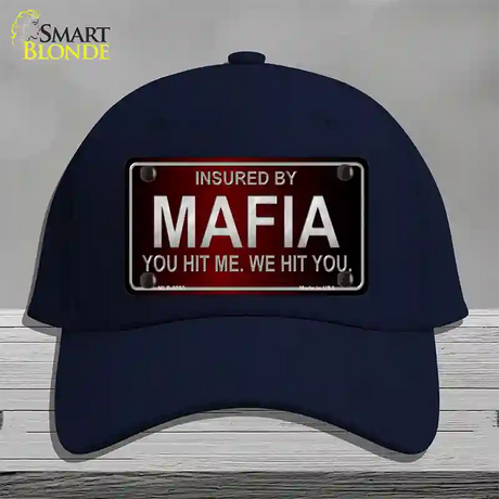 Insured By Mafia Novelty License Plate Hat Cotton / Navy