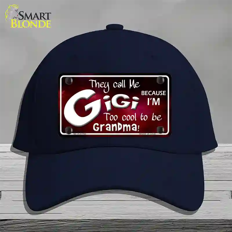 They Call Me Gigi Novelty License Plate Hat Cotton / Navy