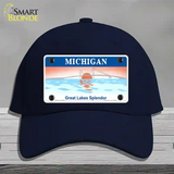 Michigan Great Lakes Blank Novelty License Plate Hat Cotton / Navy