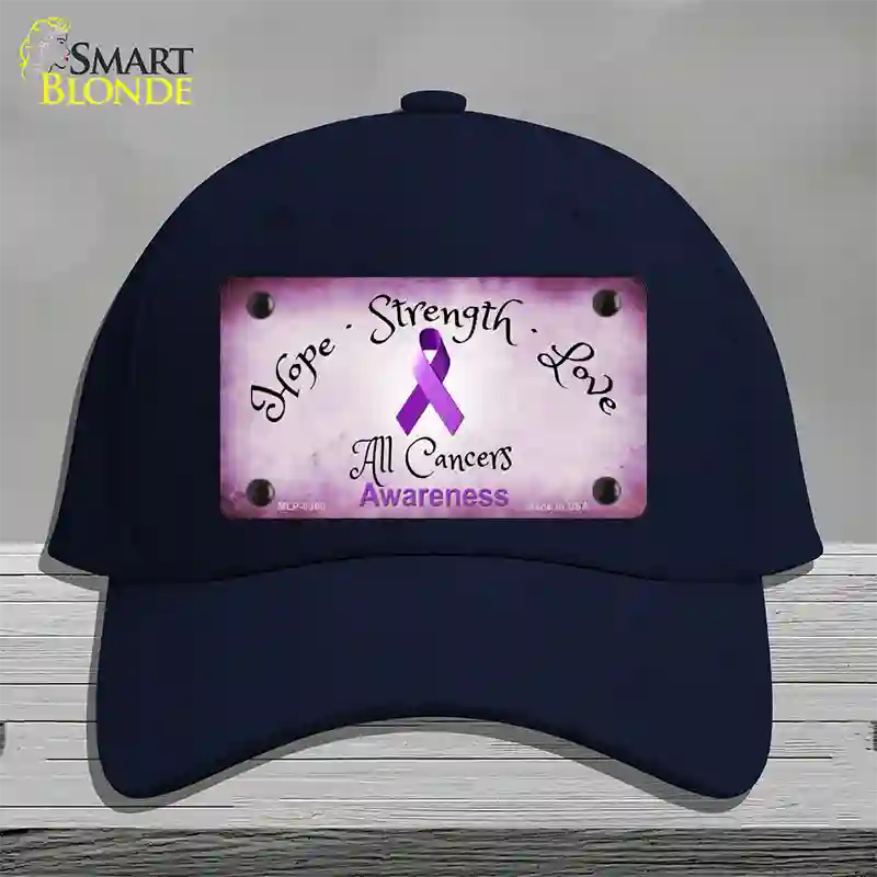 All Cancer Awareness Novelty License Plate Hat Cotton / Navy